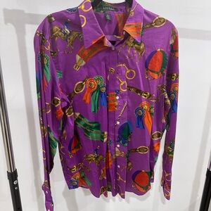 Ralph Lauren Purple Equestrian Men's Shirt